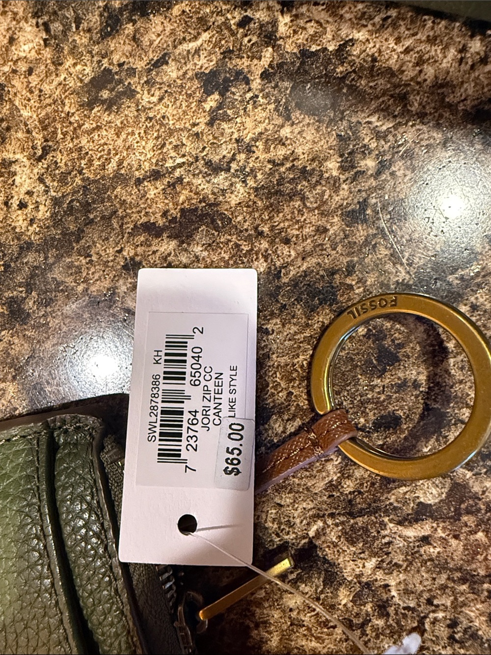 Fossil Olive Green Pebble Leather Crossbody with Matching Wallet - Picture 5 of 5